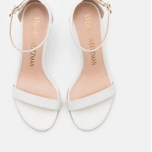 Stuart Weitzman White Ankle Strap Heels